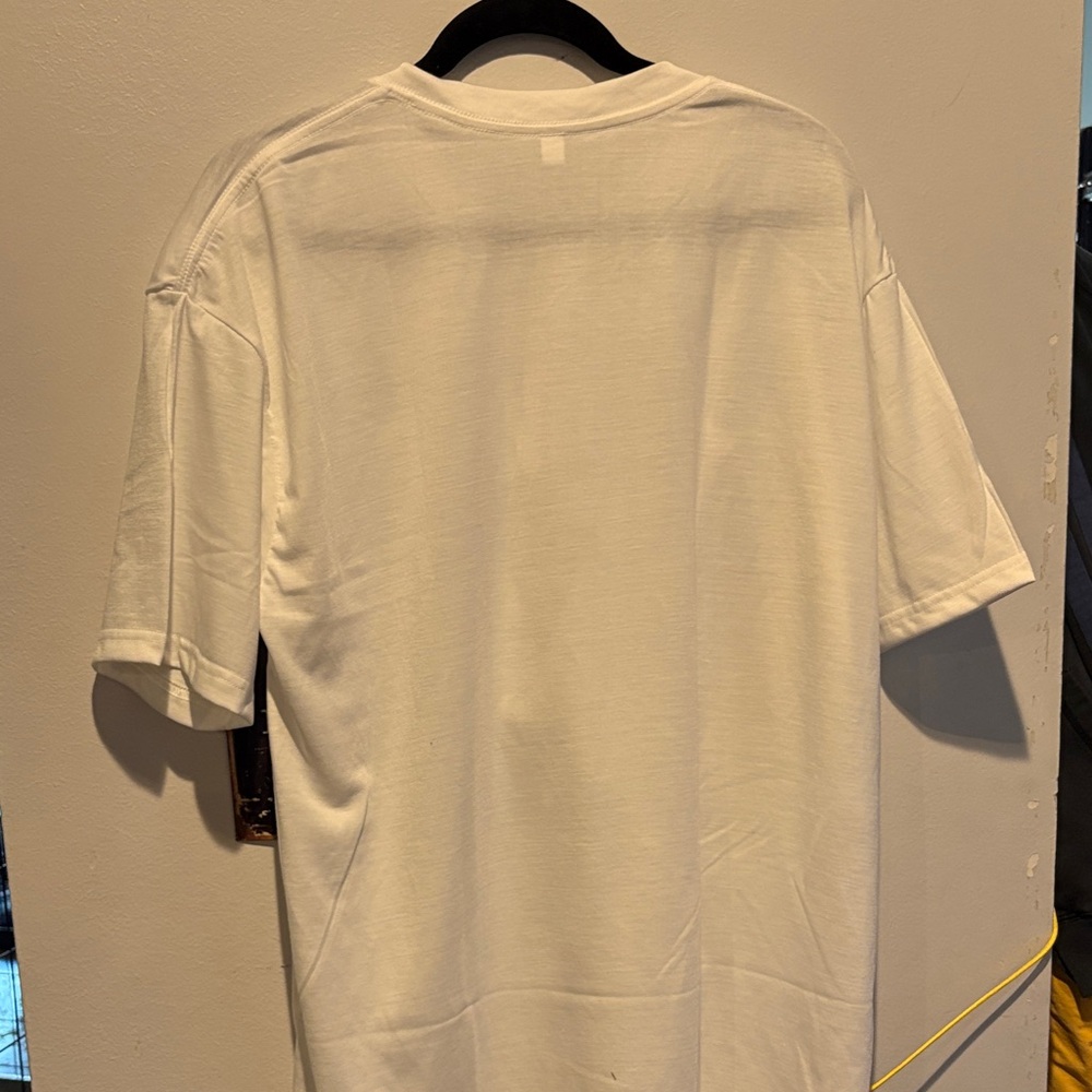 White T-Shirt with Orange Rooster Graphic - Picture 4 of 4